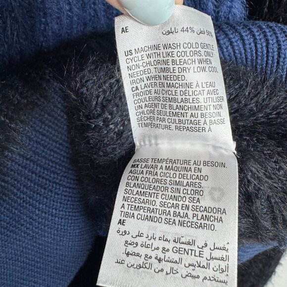 INC Women's Striped Blue Black Horizontal Striped Fuzzy Sweater Size XXL - Picture 6 of 8